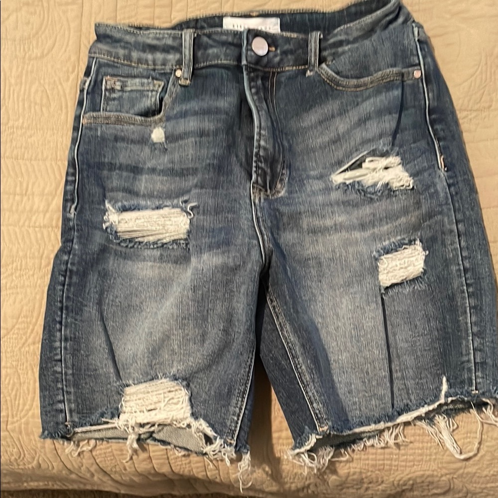 Distressed Denim Shorts